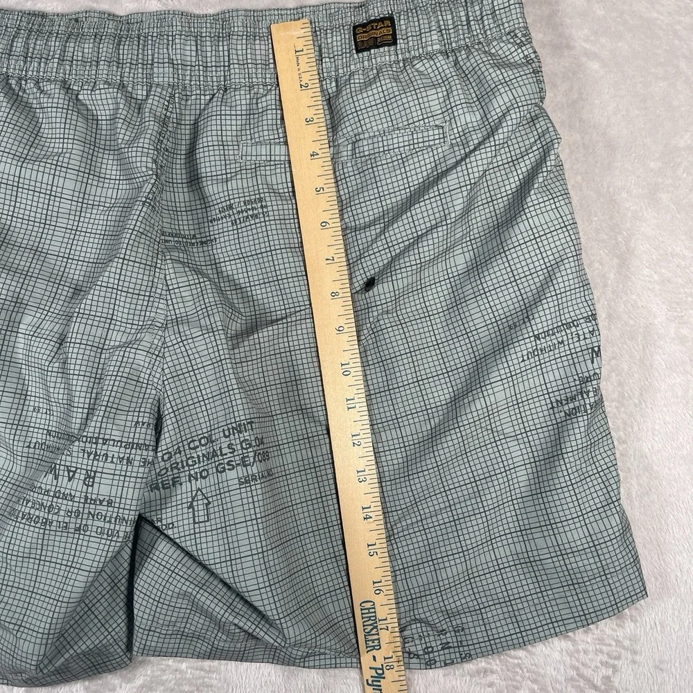 G-Star Dirik Iceberg Green Graphic Paper Allover Swim Shorts Mens XXL Upper Leg